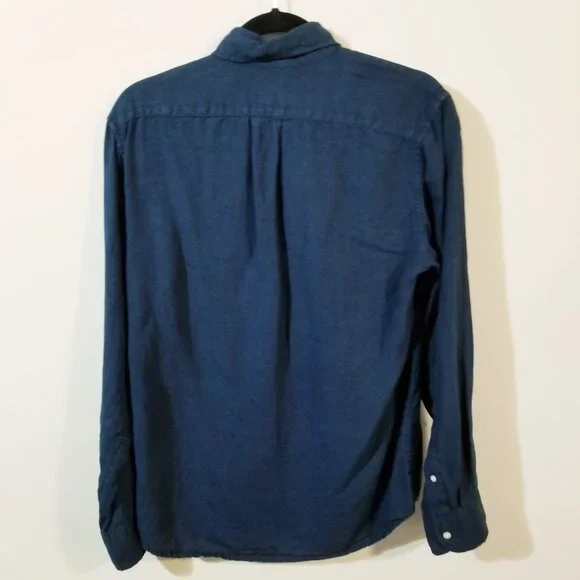 Men’s J. Crew SLIM - Baird McNutt Irish Linen Button Up Shirt - Navy Blue Small - Picture 5 of 7